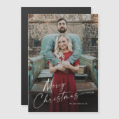 Eenvoudige Script Prettig Kerstmis Foto Vakantieka (Voorkant / Achterkant)