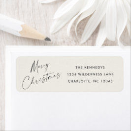 Eenvoudige Script Prettig Kerstmis Kaarten Retoura Etiket