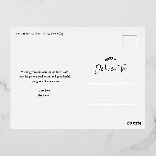 Eenvoudige Script Prettige Feestdagen 3 Foto Colla (Achterkant)