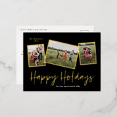 Eenvoudige Script Prettige Feestdagen 3 Foto Colla (Voorkant / Achterkant)