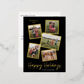 Eenvoudige Script Prettige Feestdagen 3 Foto Colla (Voorkant / Achterkant)