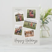 Eenvoudige Script Prettige Feestdagen 5 Foto Colla Feestdagenkaart (Staand voorkant)