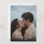 Eenvoudige Script QR Code Foto Bruiloft Save The Date (Achterkant)