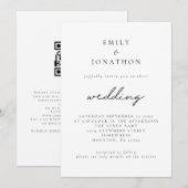 Eenvoudige Script QR-code Trouwen Kaart (Voorkant / Achterkant)