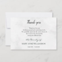 eenvoudige script rouwkaarthankbrief