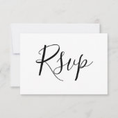 Eenvoudige Script RSVP Witte Kaarten Voor Trouwen (Voorkant)