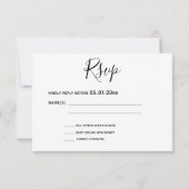 Eenvoudige Script RSVP Witte Kaarten Voor Trouwen (Achterkant)