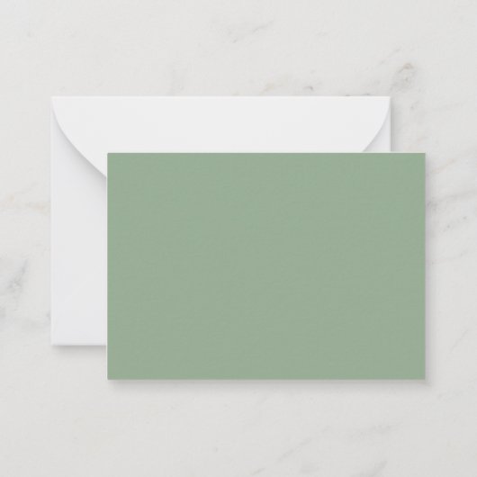 Eenvoudige Script Sage Green 2 Side Double Border Notitiekaartje (Achterkant)