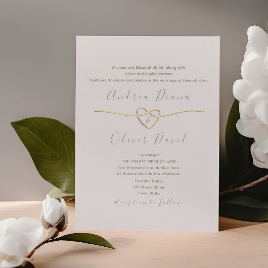 Eenvoudige Script Sage Green Wedding Kaart
