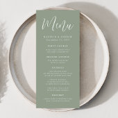 Eenvoudige Script Sage Green Wedding Menu