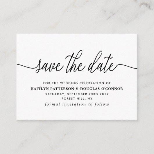 Eenvoudige Script Save The Date Informatiekaartje (Voorkant)