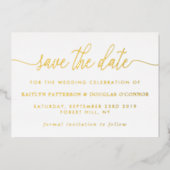Eenvoudige Script Save The Date Real Folie Uitnodiging (Voorkant)