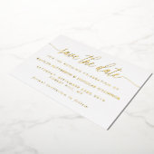 Eenvoudige Script Save The Date Real Folie Uitnodiging (Gedraaid)