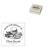 Eenvoudige Script Schedel Bloem Boek Rubberstempel (Gestempeld)