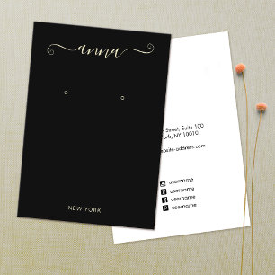 Eenvoudige Script Signature Black earing Display Visitekaartje