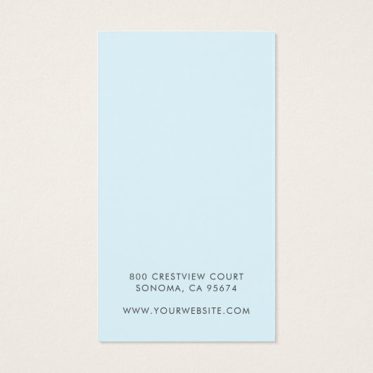 Eenvoudige Script Signature Blue Earning Display C Visitekaartje (Achterkant)