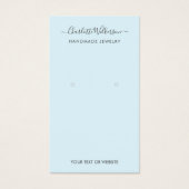 Eenvoudige Script Signature Blue Earning Display C Visitekaartje (Voorkant)