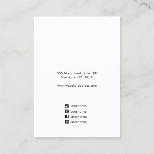 Eenvoudige Script Signature White Earning Display Visitekaartje (Achterkant)