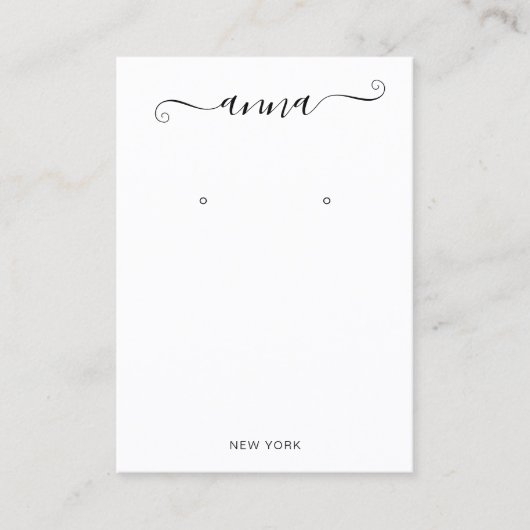 Eenvoudige Script Signature White Earning Display Visitekaartje (Voorkant)