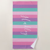 Eenvoudige Script Streep Regenboog Kinderen Strandlaken (Voorkant)