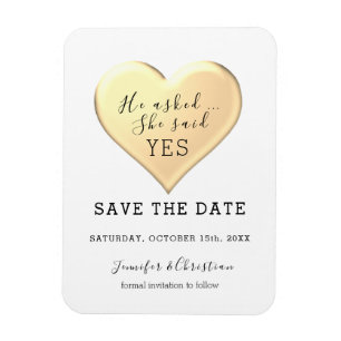 Eenvoudige Script Trouw Save The Date Uitnodiging Magneet