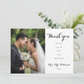 Eenvoudige Script Trouwfoto Bedankkaart (Staand voorkant)