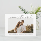 Eenvoudige Script Trouwfoto Save The Date (Staand voorkant)