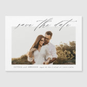 Eenvoudige Script Trouwfoto Save The Date Magnetische Uitnodiging (Voorkant)