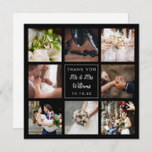 Eenvoudige Script Trouwfotocollage Bedankkaart (Voorkant / Achterkant)