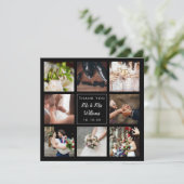 Eenvoudige Script Trouwfotocollage Bedankkaart (Staand voorkant)