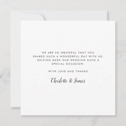 Eenvoudige Script Trouwfotocollage  Bedankkaart (Achterkant)