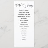 Eenvoudige Script Trouwprogramma's Programmakaart (Achterkant)