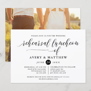 Eenvoudige Script Typografie Foto Repetitie Lunche Kaart