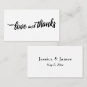 Eenvoudige Script Typografie Liefde & Dank Kaart (Voorkant / Achterkant)
