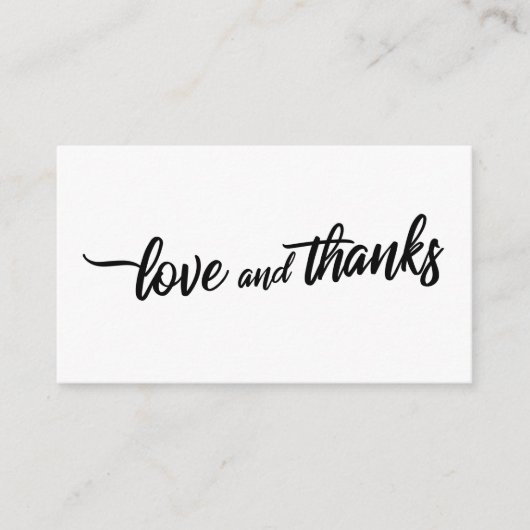 Eenvoudige Script Typografie Liefde & Dank Kaart (Voorkant)