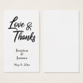 Eenvoudige Script Typografie Liefde & Dank Trouwka Visitekaartjes (Voorkant /achterkant)