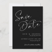 Eenvoudige Script typografie Trouwen sla de datum  Save The Date (Voorkant)