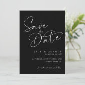 Eenvoudige Script typografie Trouwen sla de datum  Save The Date (Staand voorkant)