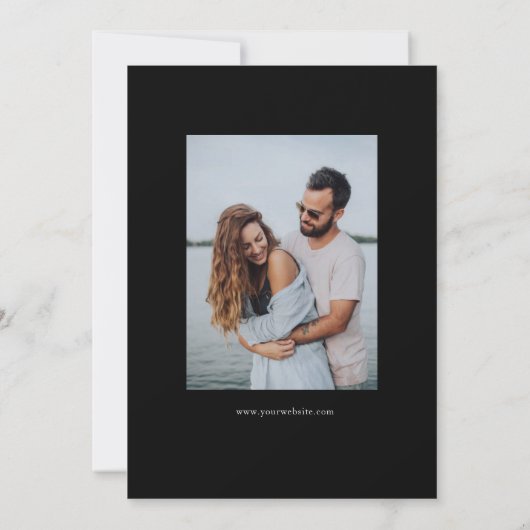 Eenvoudige Script typografie Trouwen sla de datum  Save The Date (Achterkant)