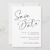 Eenvoudige Script typografie Trouwen sla de datum  Save The Date (Voorkant)