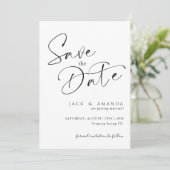 Eenvoudige Script typografie Trouwen sla de datum  Save The Date (Staand voorkant)
