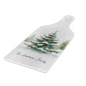 Eenvoudige Script Waterverf Kerstboom Snijplank (Hoek)