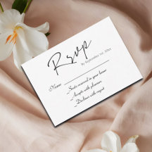 Eenvoudige Script Wedding RSVP-Kaart