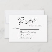 Eenvoudige Script Wedding RSVP-Kaart RSVP Kaartje (Voorkant)