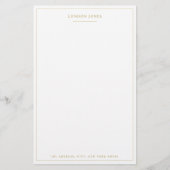 Eenvoudige script zwart goud gepersonaliseerde bri briefpapier (Voorkant)