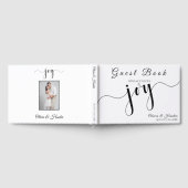 Eenvoudige, script, zwart-wit bruiloft gastenboek (Volledig)