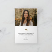 Eenvoudige script zwart-wit foto afstuderen bedankkaart (Binnen)