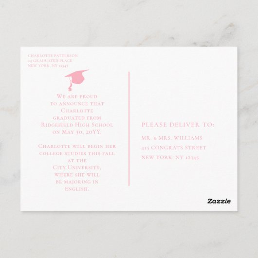 Eenvoudige scriptaankondiging van multi-foto-Afstu Briefkaart (Achterkant)