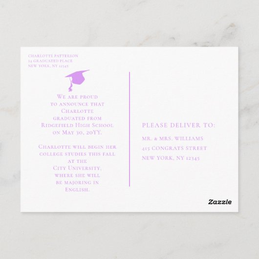 Eenvoudige scriptaankondiging van multi-foto-Afstu Briefkaart (Achterkant)