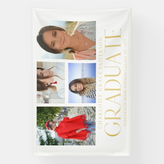 Eenvoudige scriptaankondiging van multi-foto-Afstu Spandoek (Verticaal)